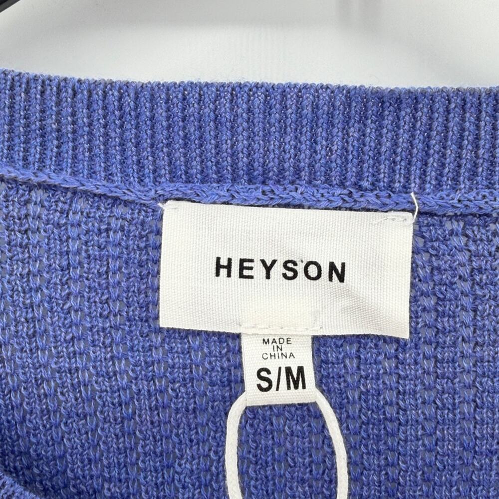 Heyson Women's Lightweight Knot Scoop Neck Sweater - Blue - S/M - NWT - Picture 3 of 5